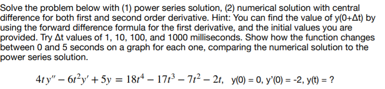 Solved Solve the problem below with (1) power series | Chegg.com