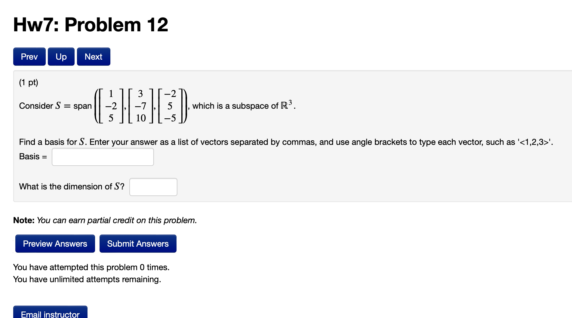 Solved (1 Pt) Consider | Chegg.com