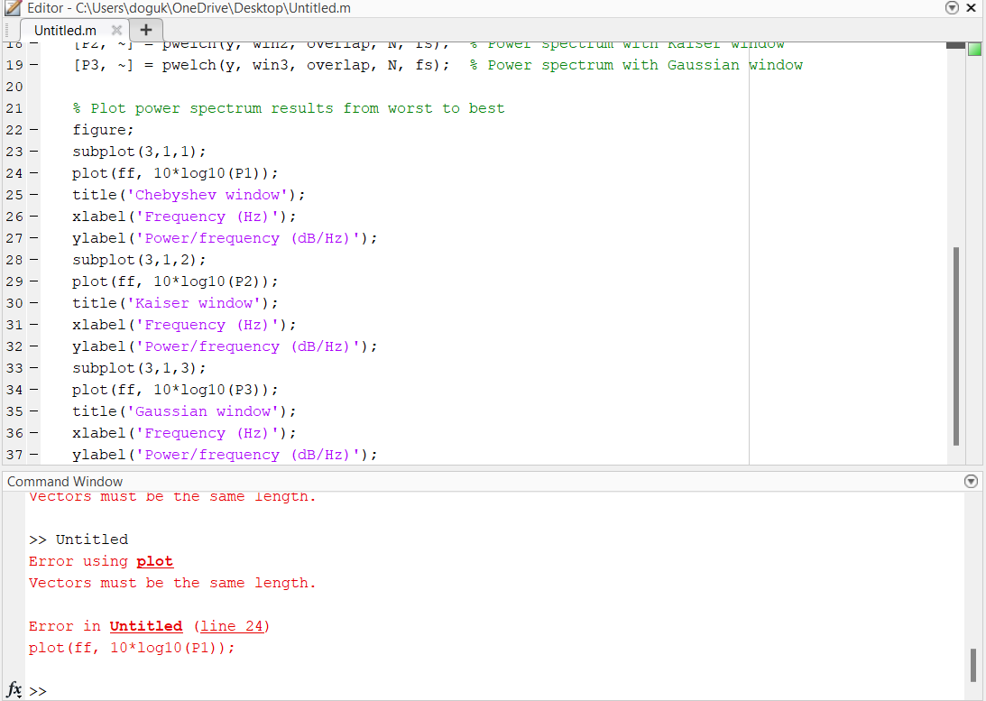 Solved % Generate signal fs = 1000; % Sampling frequency t | Chegg.com