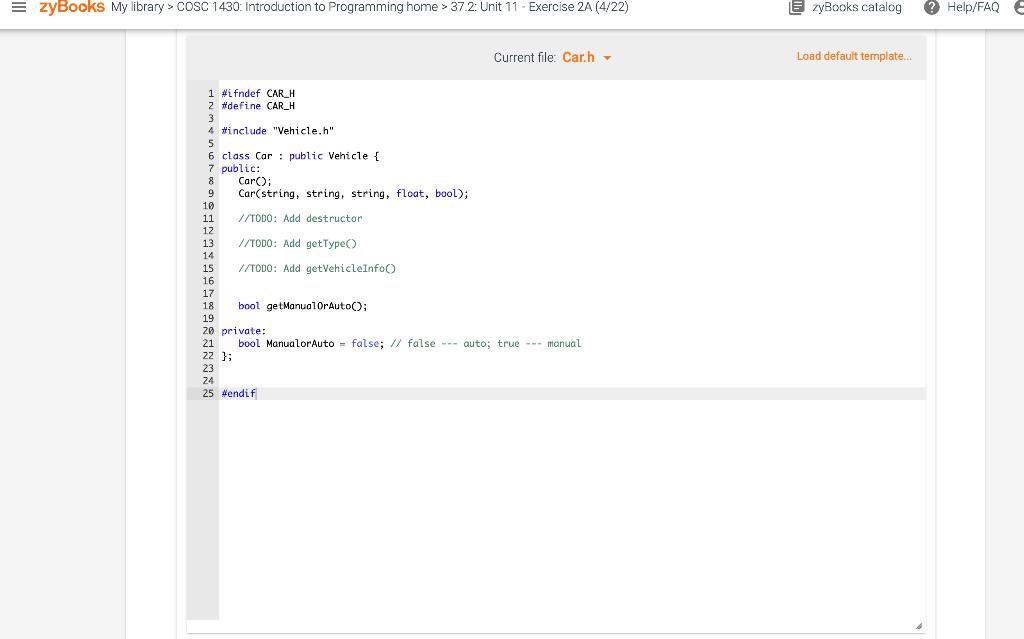 Solved C++ pls need code main.cpp, car.h, car.cpp, | Chegg.com