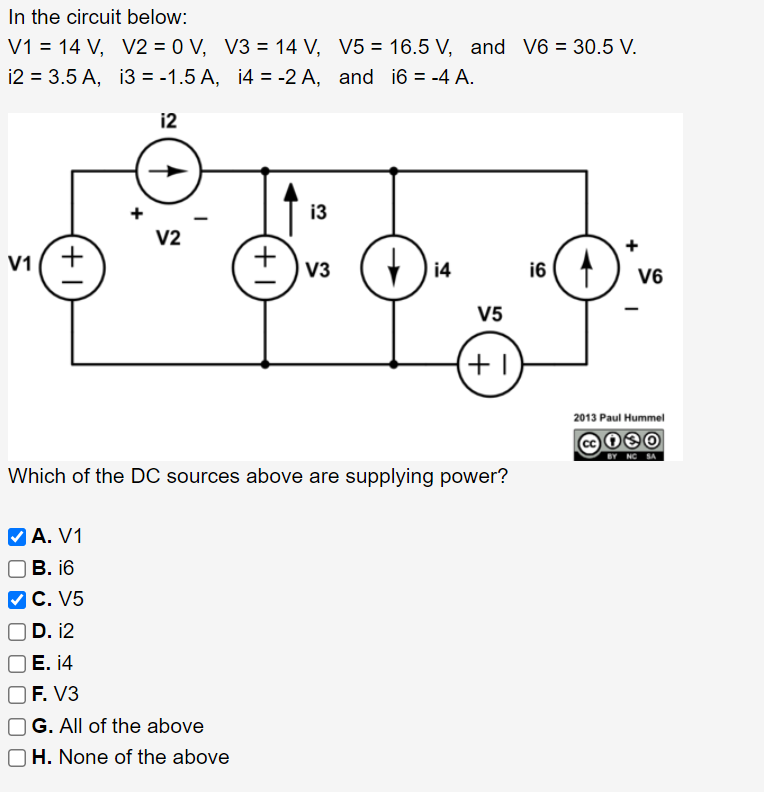 Solved In the circuit below: V1 = 14 V, V2 = 0 V, V3 = 14 V, | Chegg.com
