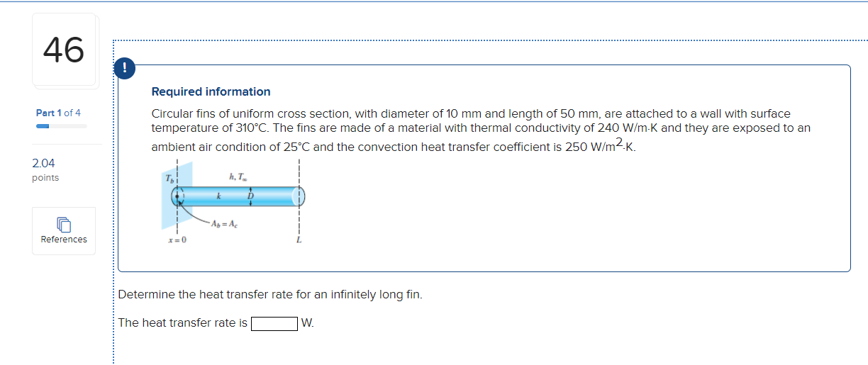 Solved Required Information Circular Fins Of Uniform Cross | Chegg.com