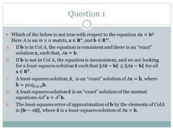 Solved Question 1 which of the below is not true with | Chegg.com