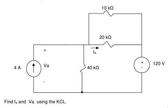 Solved Find Ia and Va using the KCL. | Chegg.com