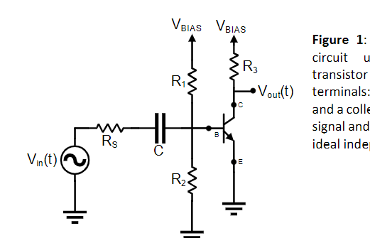 Solved VBIAS VBIAS Figure 1: circuit R3 R1 transistor | Chegg.com