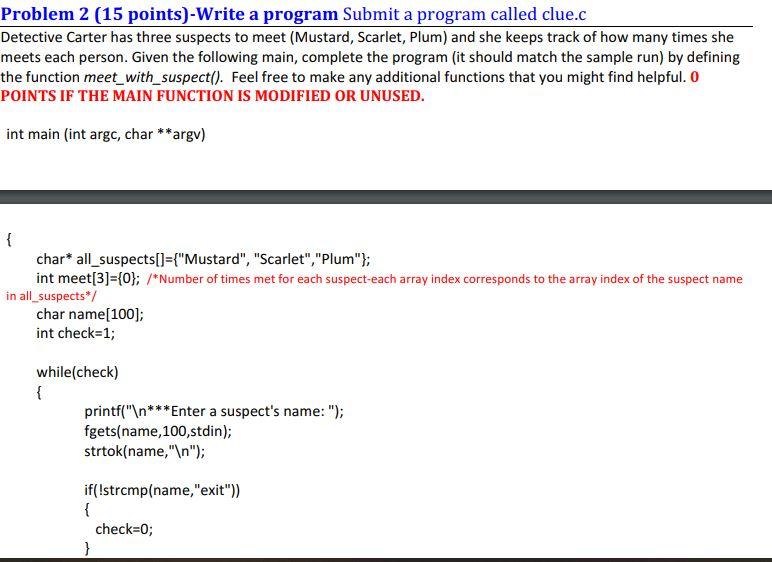 Solved Problem 2 (15 points)-Write a program Submit a | Chegg.com