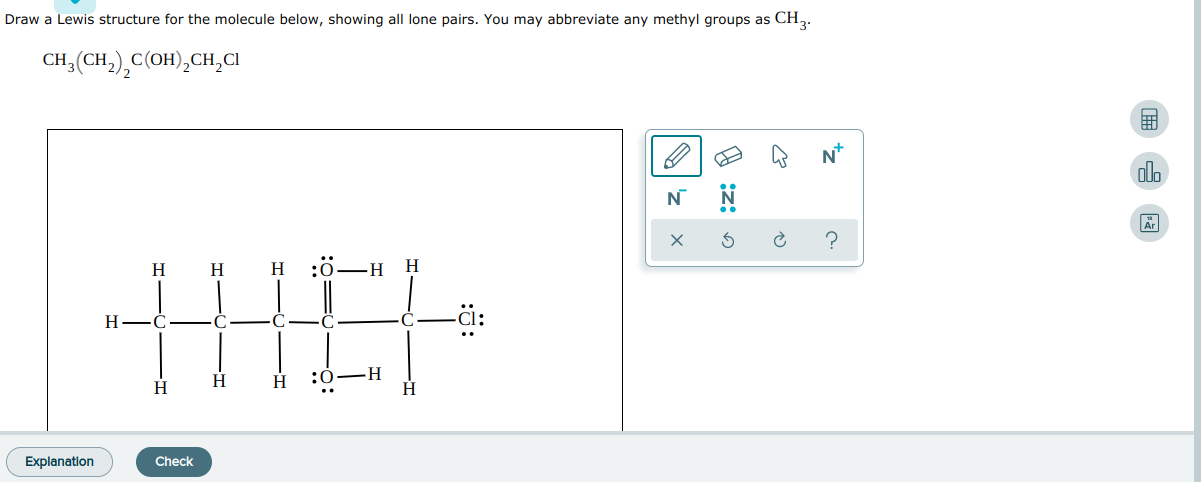 Solved Draw A Lewis Structure For The Molecule Below Sho Chegg Com