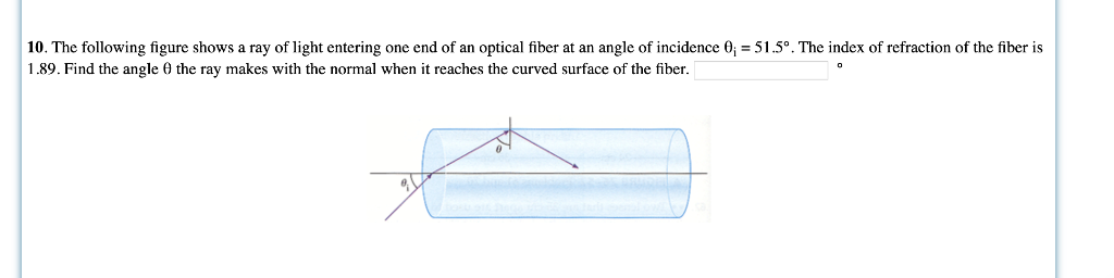 Solved 10. The following figure shows a ray of light | Chegg.com