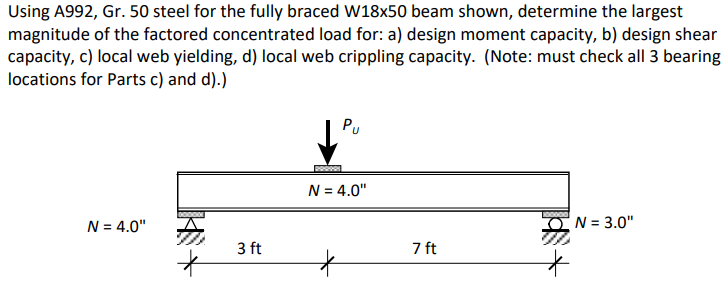 Solved Using A992, Gr. 50 Steel For The Fully Braced W18x50 