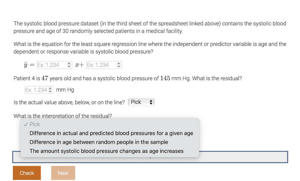 Solved The systolic blood pressure dataset (in the third