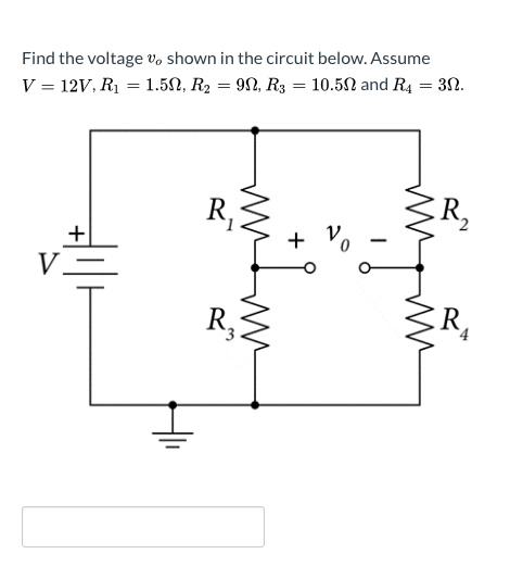 Solved Find The Voltage V. Shown In The Circuit Below. | Chegg.com