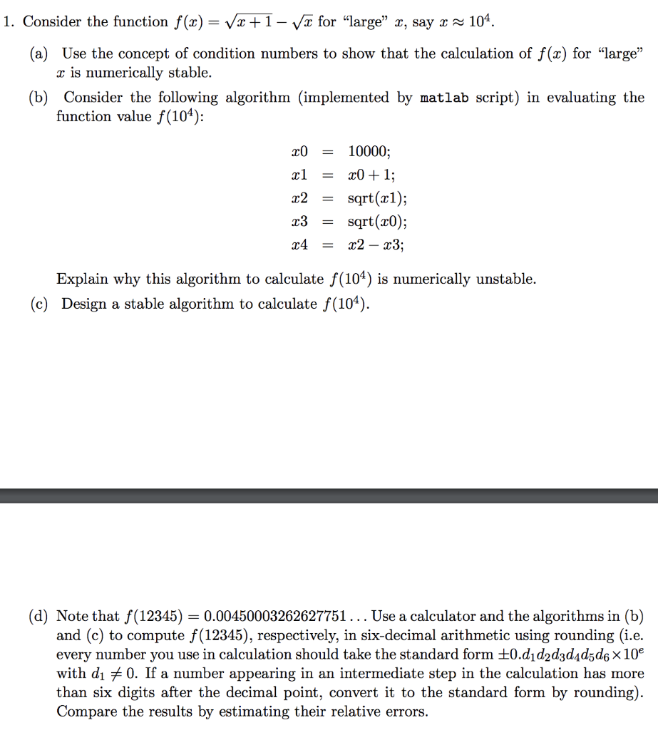 Solved Consider The Function Fx √ X 1 − √ X For 6515