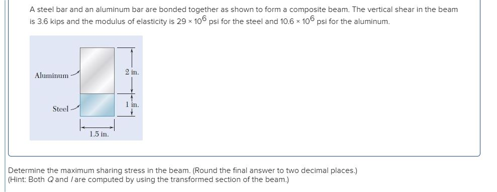 Solved A Steel Bar And An Aluminum Bar Are Bonded Together | Chegg.com