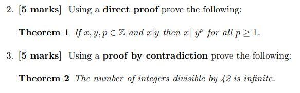 Solved 2. [5 marks] Using a direct proof prove the | Chegg.com