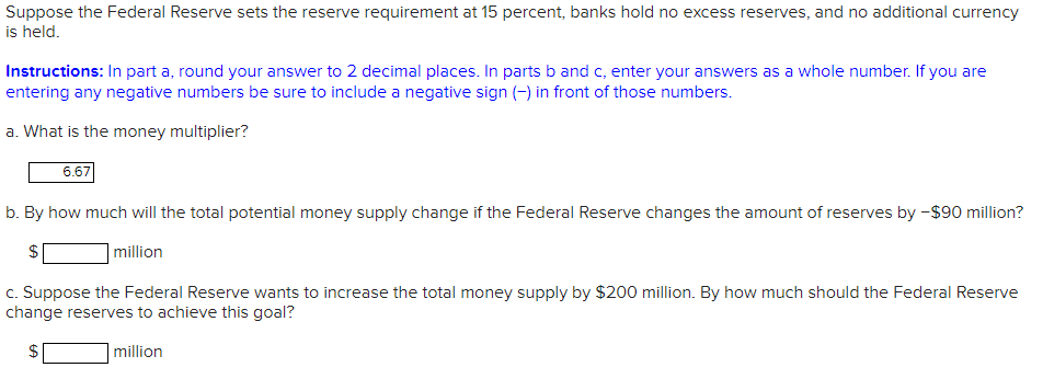 Solved Suppose The Federal Reserve Sets The Reserve | Chegg.com