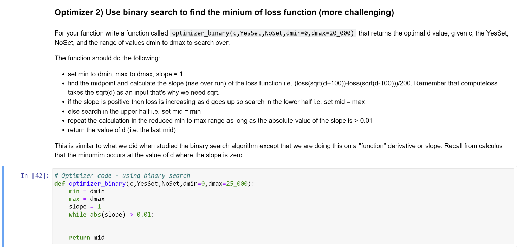 Solved Optimizer 2) Use binary search to find the minium of | Chegg.com