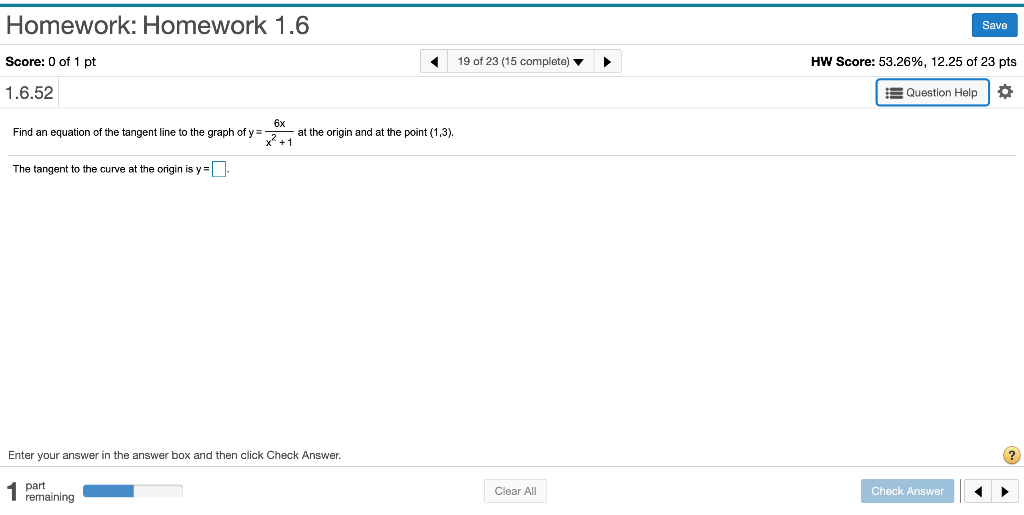 Solved Homework: Homework 1.6 Save Score: 0 of 1 pt 19 of 23 | Chegg.com