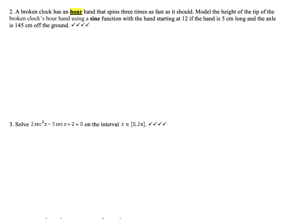 Solved 2. A broken clock has an hour hand that spins three