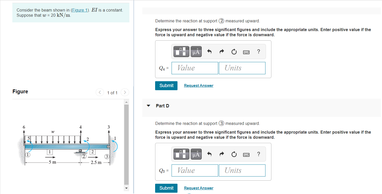 Solved Consider the beam shown in (Figure 1). El is a | Chegg.com