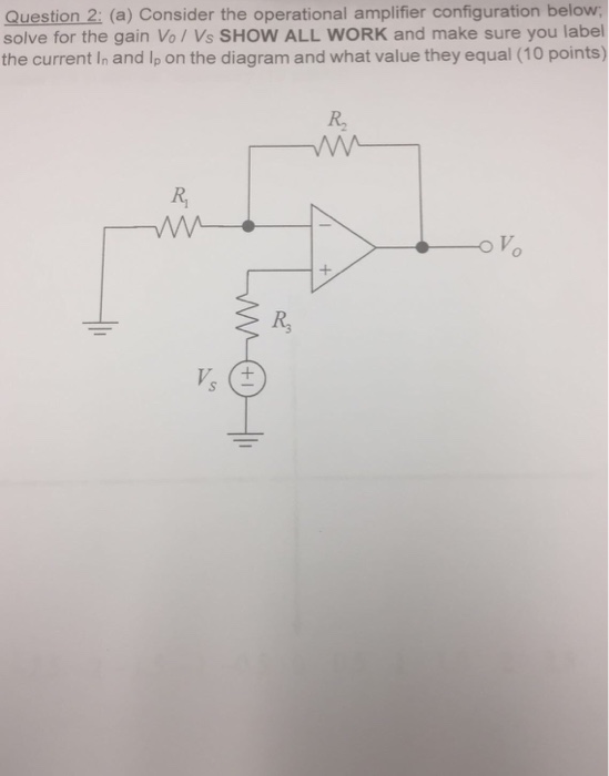 Solved Consider the operational amplifier configuration