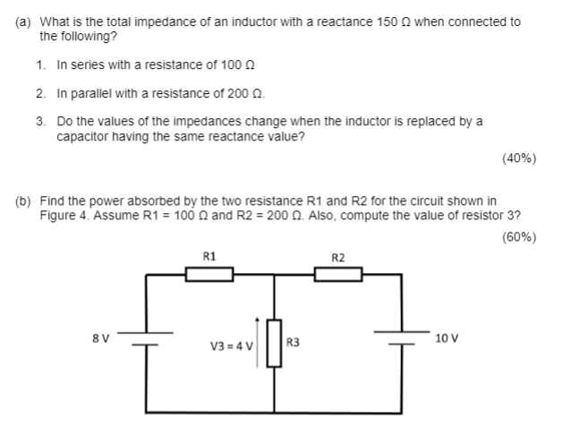 Solved (a) What is the total impedance of an inductor with a | Chegg.com