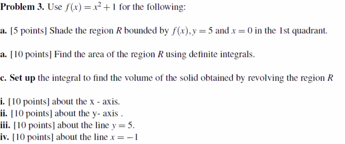 Solved Problem 3. Use f(x) = x2 + 1 for the following: a. [5 | Chegg.com