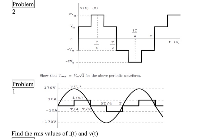 Solved Prove Vrms For First Graph And Find Vrms And Irms For | Chegg.com