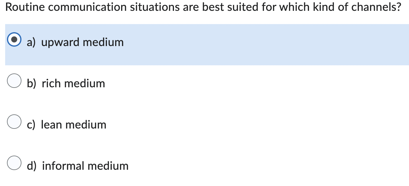 Solved Routine communication situations are best suited for | Chegg.com