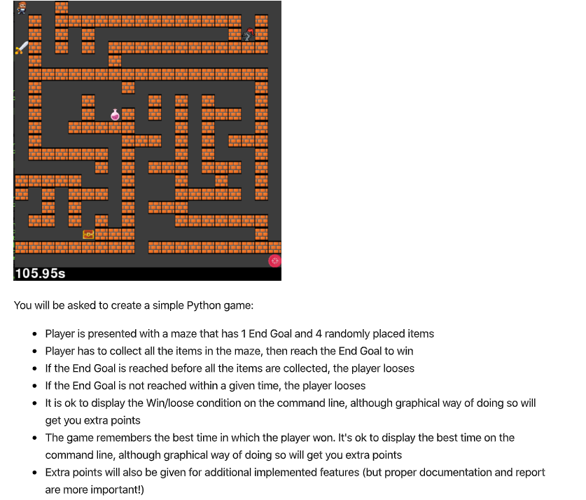 Solved Using python code to create a maze game with