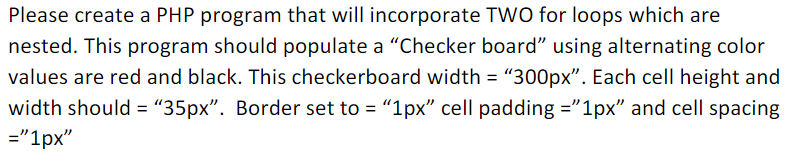 Solved Please create a PHP program that will incorporate TWO | Chegg.com