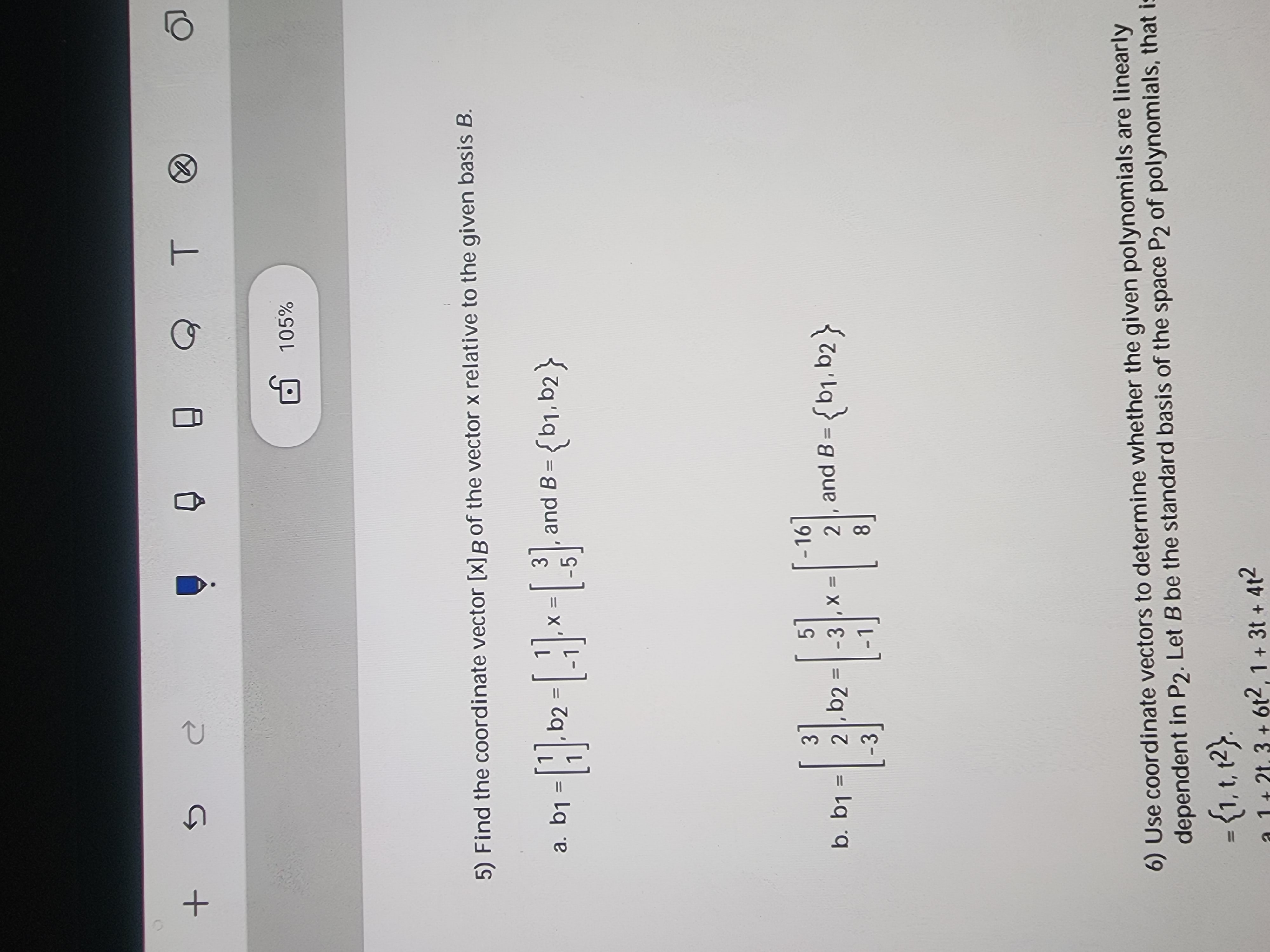 Solved Find The Coordinate Vector [x]_(B) Of The Vector X | Chegg.com