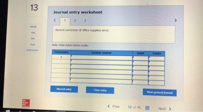 Solved Exercise 20-23 Error correction; three errors | Chegg.com