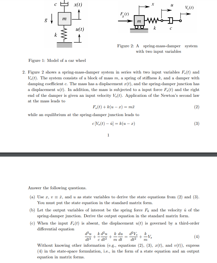 Solved x U V . (1) F( WWT 0 kc Figure 2: A | Chegg.com