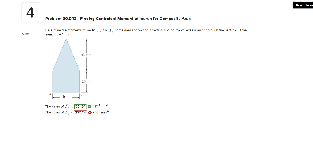 Problem \( 09.042 \) - Finding Centroidal Moment of Inertia for Composite Area
Determine the moments of inertia \( \bar{I}_{z