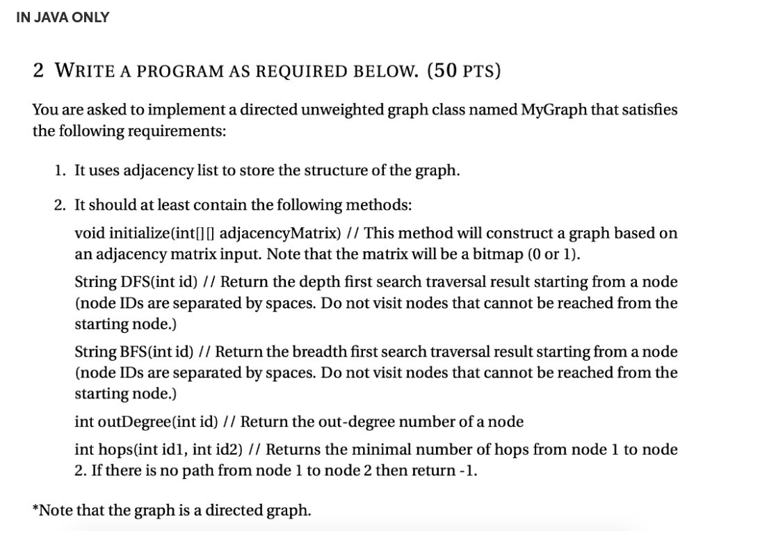 Solved IN JAVA ONLY 2 WRITE A PROGRAM AS REQUIRED BELOW. (50 | Chegg.com