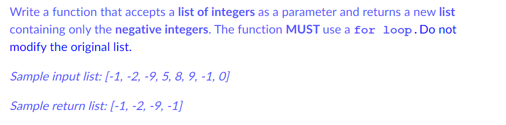 Solved Write a function that accepts a list of integers as a | Chegg.com