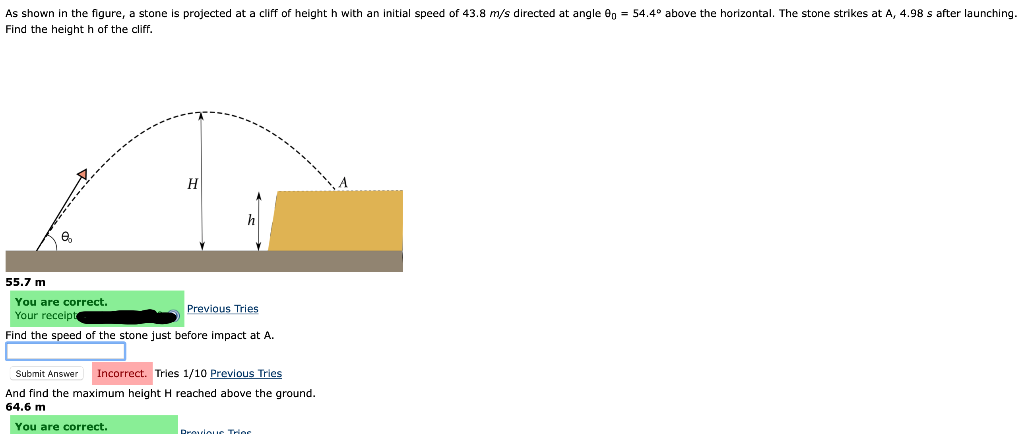 Solved As shown in the figure, a stone is projected at a | Chegg.com
