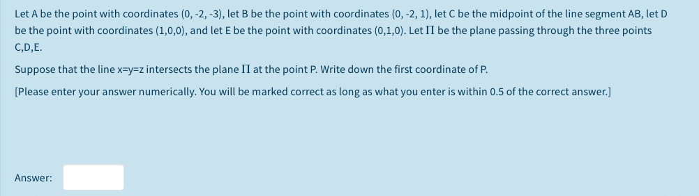 Solved Let A be the point with coordinates (0, -2, -3), let | Chegg.com