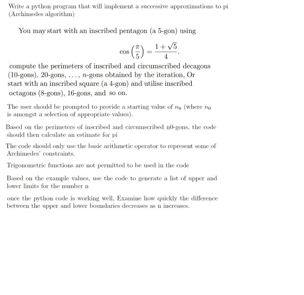 Solved Write a python program that will implement a | Chegg.com