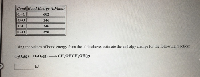 Solved Estimate the enthalpy change for the following Chegg