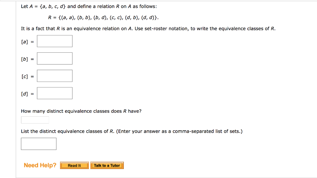 Solved Let A A B C D And Define A Relation R On A As Chegg Com