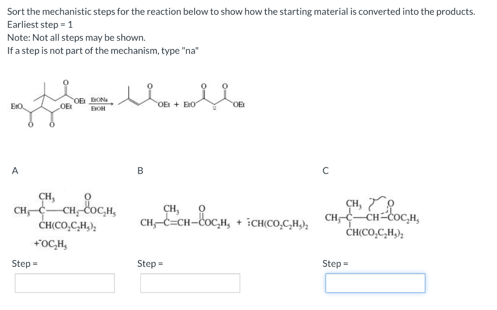 Solved Sort the mechanistic steps for the reaction below to | Chegg.com