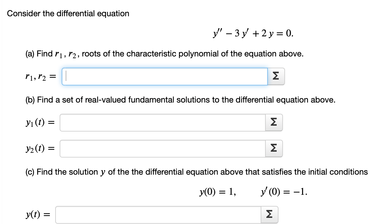 Solved Consider The Differential Equation Y' - 3y + 2 Y = 0. | Chegg.com