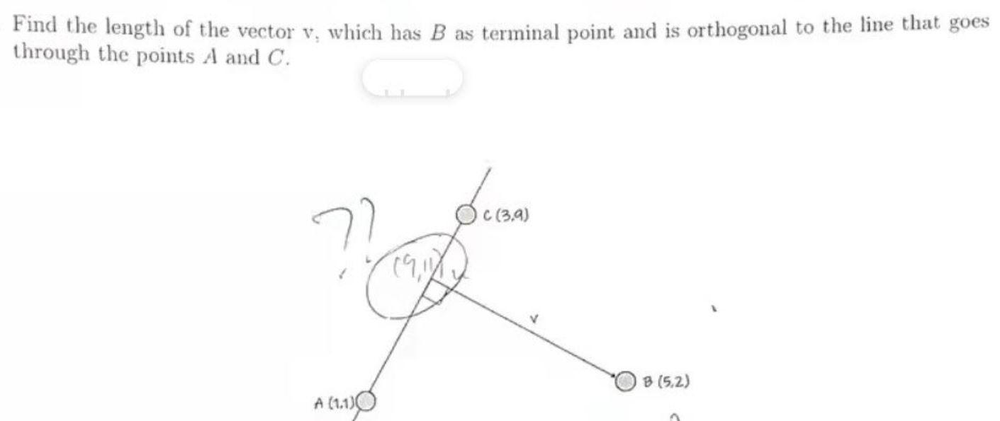 Solved Find the length of the vector v, which has B as | Chegg.com