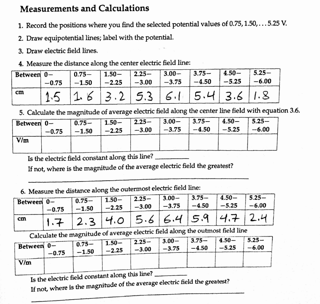 Solved Measurements and Calculations 1. Record the positions | Chegg.com