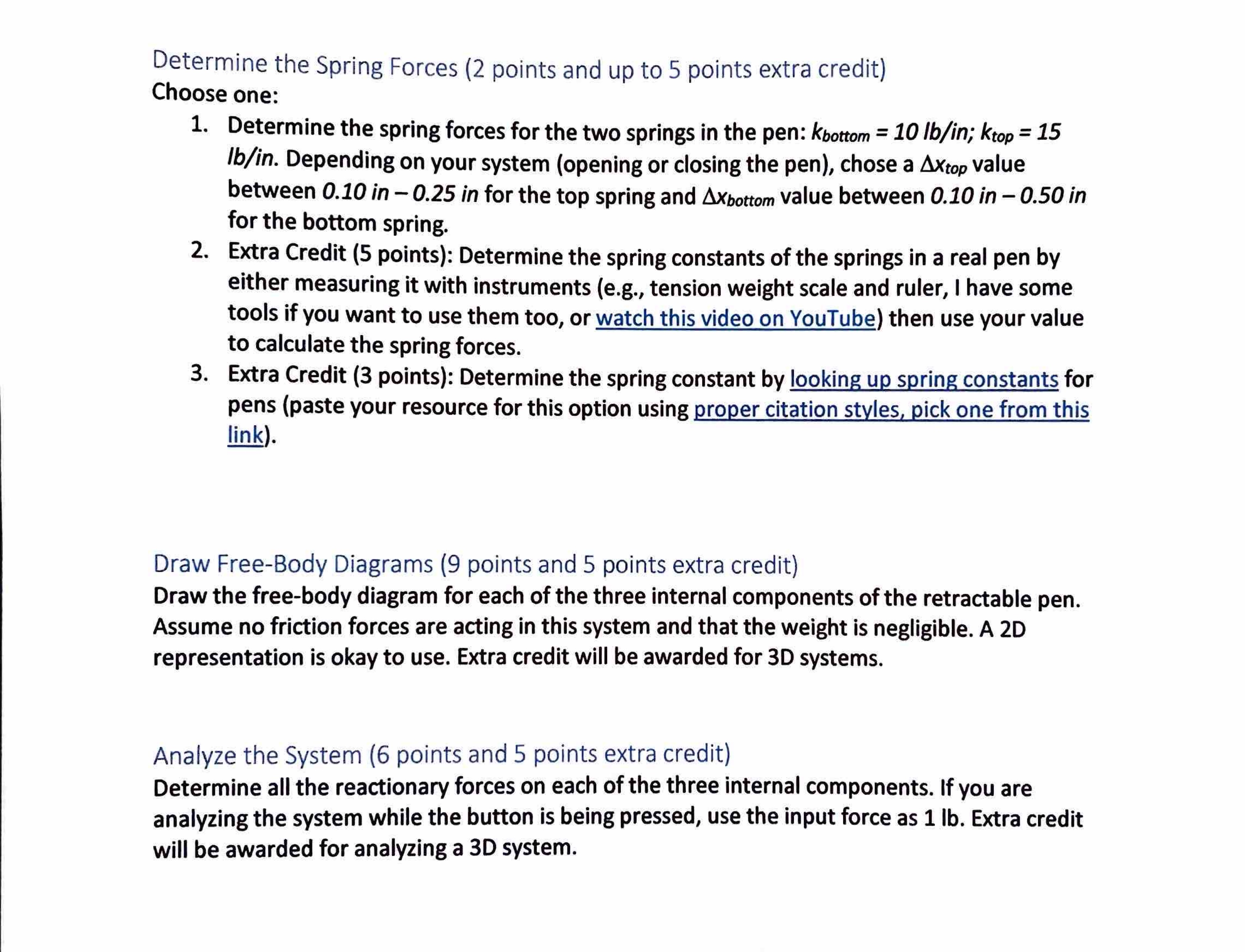 Solved Determine the Spring Forces ( 2 points and up to 5 | Chegg.com