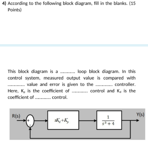 Solved 4) According To The Following Block Diagram, Fill In | Chegg.com