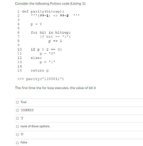 Solved Consider the following Python code (Listing 1): 1 def | Chegg.com