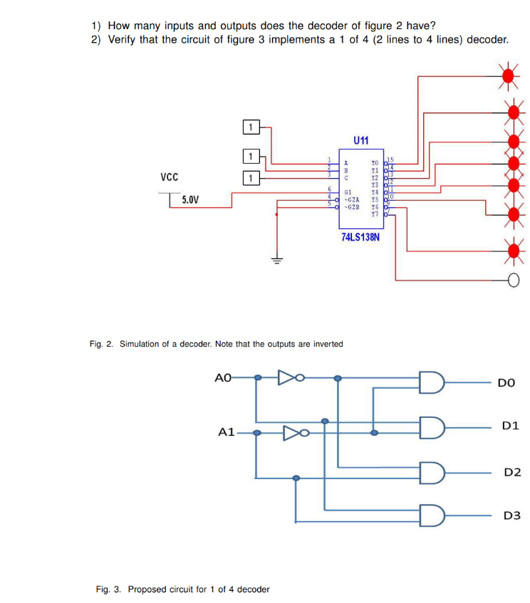 Solved 1) How many inputs and outputs does the decoder of | Chegg.com