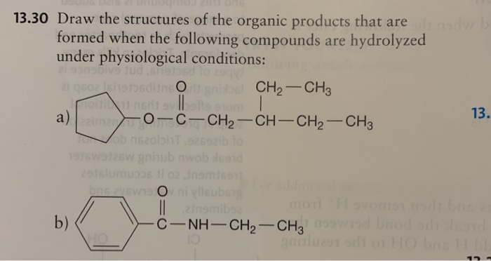 Solved 13.30 Draw the structures of the organic products | Chegg.com